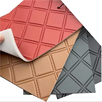 PYeni Varış Pvc Rexine Deri Köpüklü Araba Döşemeleri İçin, Elmas Kabartmalı Suni Deri Araba Paspasları ve Araba Bagajı İçin