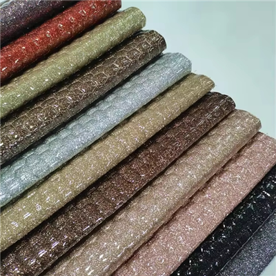 Vinil Metalik Sınıf 3 Parıltılı İşlemeli Kapitone PVC PU Deri Kumaş Çanta Ayakkabı Dekorasyonu İçin