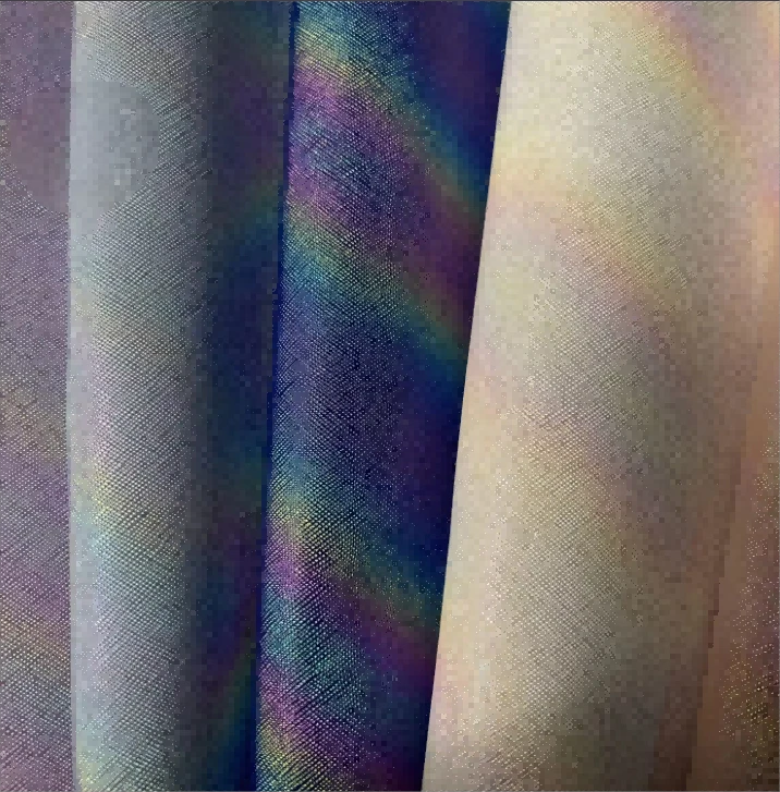 Wholesale Shiny Iridescent Holographic Laser Star PU Synthetic PU Leather Velvet Backing For Making Notebook Cover Bags Purses