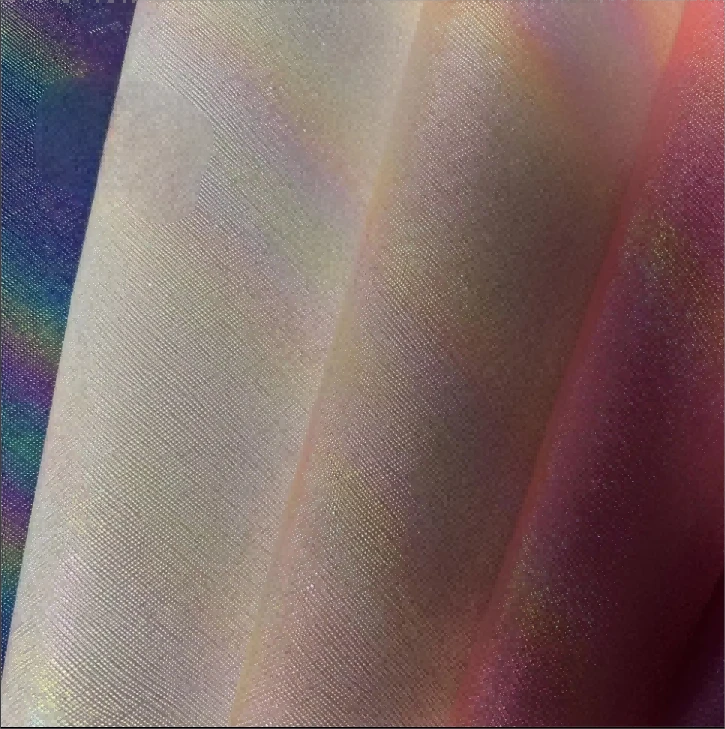 Wholesale Shiny Iridescent Holographic Laser Star PU Synthetic PU Leather Velvet Backing For Making Notebook Cover Bags Purses